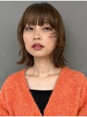 くびれミディ 顔回りレイヤー 前髪パーマ【天神/今泉】