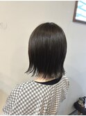 切りっぱなしボブ×ブリーチなしグレージュカラー
