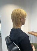 【SYUYA】シースルーマッシュウルフ/ブロンドヘアブリーチカラー