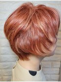 グラデーションショートボブ×ハイライト/30代40代50代60代