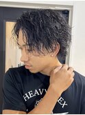 三重桑名ニュアンスパーマフェザーパーマ緩めセンターパートヘア