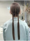 ミルクティーベージュダブルカラーグレージュカラーハイライト