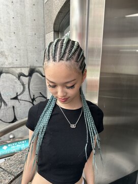 コーンロウ　ストレート　コーンロウブレイズ