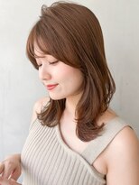 エアリーカールくせ毛風カール外ハネボブセミディ斜めバング