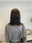 大人シアーベージュミニウルフボブミディアムレイヤー