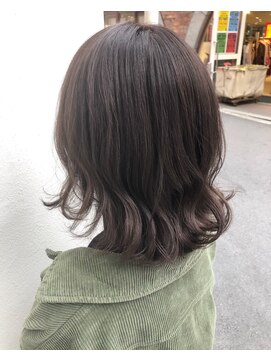 モルニ(MORNI) ショコラブラウン_マロンベージュ Aラインボブ かきあげ