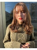 ロングレイヤー 小顔カット 艶カラーリング