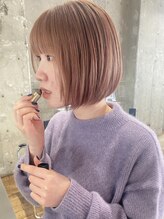 イデア(idea)&nbsp;【ピンクオレンジベージュ×ミニボブ】ヘアスナップ・山下