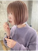 【ピンクオレンジベージュ×ミニボブ】ヘアスナップ・山下