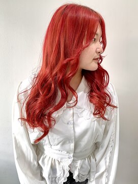フォーク FOLK 【FOLK】韓国風赤髪☆ITZY風似合わせゆる巻きロング♪