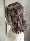 【No.06HWS】愛されロングボブ×グレーベージュ