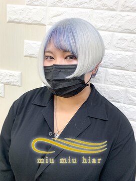 ミウミウヘア(miu miu hair) インナーLavender♪ White アシメshort☆