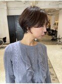 ショート/ショートボブ/ココアベージュ/サイドバング