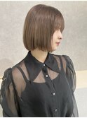 斜めバングインナーグレージュ前髪カタログ