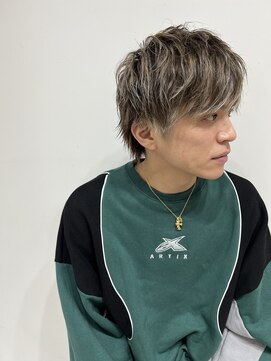 ネイロ 錦糸町(NeiRo) ハイライトマッシュパーマウルフアッシュブラックmen'shair