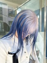 ヲタク(wotaku.)&nbsp;ルーツカラーデザインカラーハイトーンホワイトブルー裾カラー