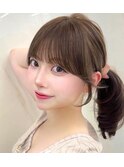小顔レイヤー　前髪顔周り　髪質改善縮毛