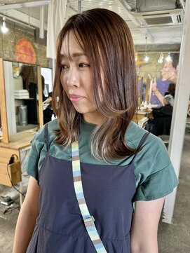ユイマァル 倉敷店(YUIMARL) 30代!ミルクティーベージュのインナーカラー