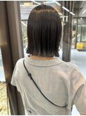 黒髪/ボブウルフ/ネビージュ/小顔/ワンレン/髪質改善/前髪
