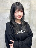 レイヤーカットミルクティーベージュケアブリーチダブルカラー