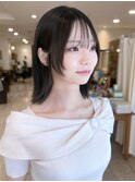 小顔ヘア/簡単スタイリング/レイヤーボブ/顔周り/伸ばしかけヘア