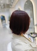 ショートボブ×カシスピンク/YURI/博多美容室/博多髪質改善