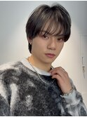 メンズカットパーマニュアンスセンターパートシースルーマッシュ