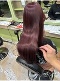 ブリーチなしカラー／髪質改善/ミルクティーベージュ/小顔へア