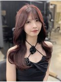 韓国くびれヘア×チェリーレッド◯伊藤