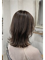 髪質改善Lino hair/縮毛矯正/白髪ぼかし/ハイライト/メンズカット【リノヘア】 外ハネミディアムレイヤー×ハイライト/シナモングレージュ