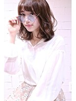 ホラン(HoLan)&nbsp;【HoLan】ふわミディxルーズカールxピンクベージュカラー♪