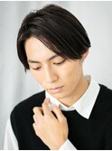 アッシュブラックの正統派タイトストレートショートc仙台