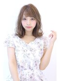 オリーブカラーハイライトカラー小顔セミウェットウェーブ