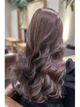 ローネス ギンザ(LONESS ginza) くびレイヤー薄めバンググレージュカラーピンクベー ジュパーマ