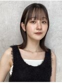 韓国レイヤーカット/くびれ巻き/前髪顔周り/セミディ[門前仲町]