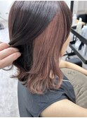 インナーカラー×ピンクベージュ