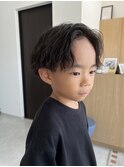 【キッズパーマ】ナチュラルセンターパート
