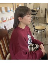 ココロヘアー ウィル 半田山店(Cocolo hair Will)&nbsp;透明感グレージュ × ナチュラルストレート