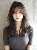 フェイスフレーミングレイヤーパーマ　暗めカラーデザインカラー