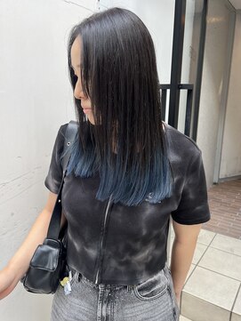 ジェスター(JESTER) 〈atsuno〉くすみブルーの裾カラー