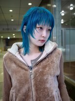 ギークス(GEEKS) 【GEEKS渋谷】ターコイズブルー/ウルフ/ハッシュカット/前髪あり