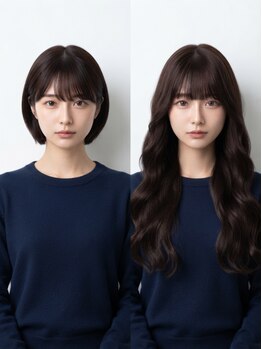 ピアリ 日立(Peari)の写真/【圧倒的馴染み】最高級シールエクステで自然なロングヘアへ◎ハイライトやインナーカラーも自由自在！