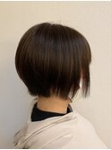 直毛さんの前下がりショートボブ