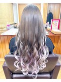 ホワイトエクステ パープルメッシュ