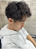 メンズショートメンズパーマツイストスパイラルパー群馬県太田市