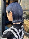 orso hair x 切りっぱなしネイビーカラー