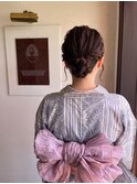 浴衣ヘアアレンジ大人可愛い三つ編みシニヨン20代30代40代