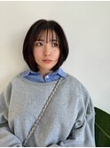 暗め赤カラー*レイヤーボブ*前髪ありボブ*顔まわりレイヤー