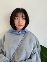 リエンスクレア(RIENS xrea)&nbsp;暗め赤カラー*レイヤーボブ*前髪ありボブ*顔まわりレイヤー