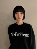 ミニボブ黒髪ボブお洒落カット似合わせ